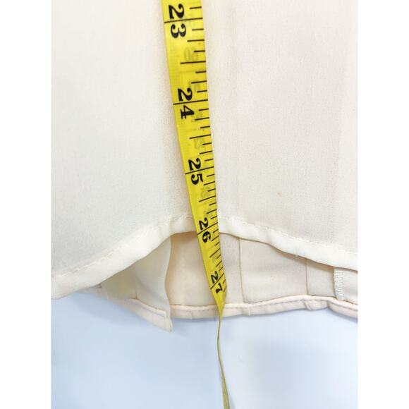 Alicia Cream Korean Pleated Blouse Embroidered Neckline Size 12 - Picture 6 of 6